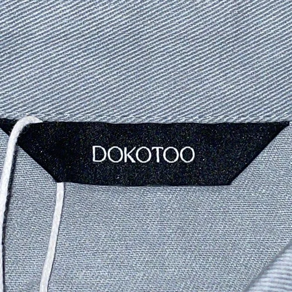 NWT Dokotoo Utility Cargo Romper. Cotton and Linen/Denim. Size Large. Gray. - Picture 5 of 10